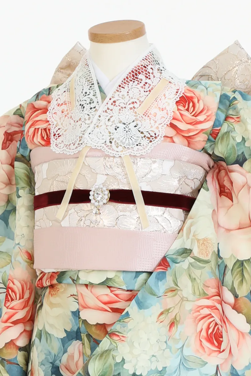 ３歳帯・レース被布・つけ襟・3歳七五三着物レンタル